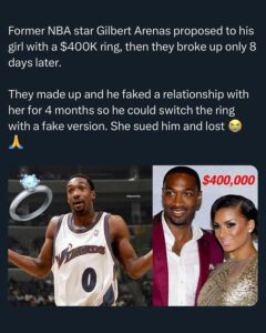 SO HILARIOUS: Formal NBA Star Gilbert Arenas proposed to his girlfriend $400k ring, then they broke up only 8 days later, they made up and he fake a relationship with her for...