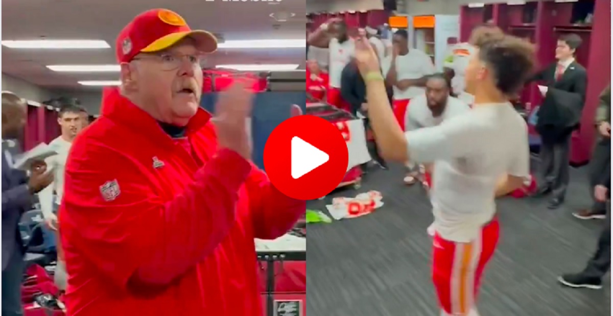 WATCH: The moment Andy Ried Told Travis kelce and Patrick Mahomes In the chief Locker Room (Lets do this dance , DAB) Travis Kelce Danced Amazingly...