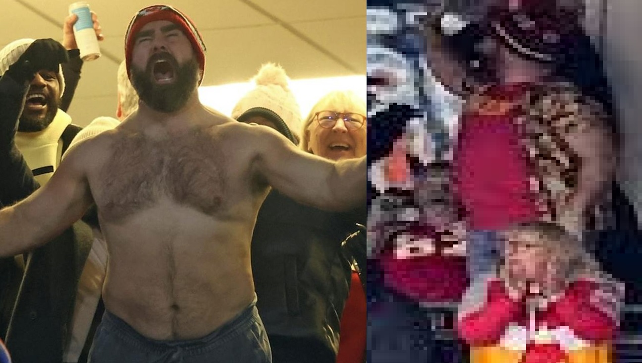 Not again, WATCH: amazing Jason kelce Goes Shirtless again, after an incredible Last Touchdown from brother Travis kelce ...