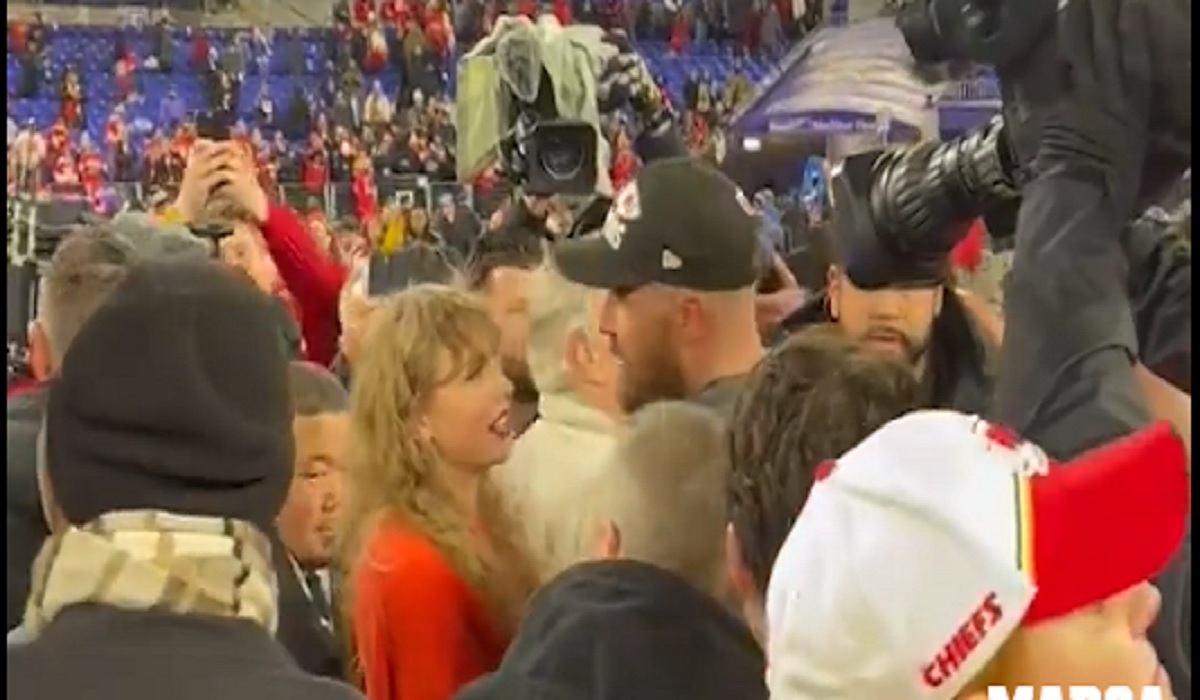 Captivating onlookers: WATCH, The Moment Taylor Swift turned to Kelce and Quipped, "KISS ME, I DNT CARE!"