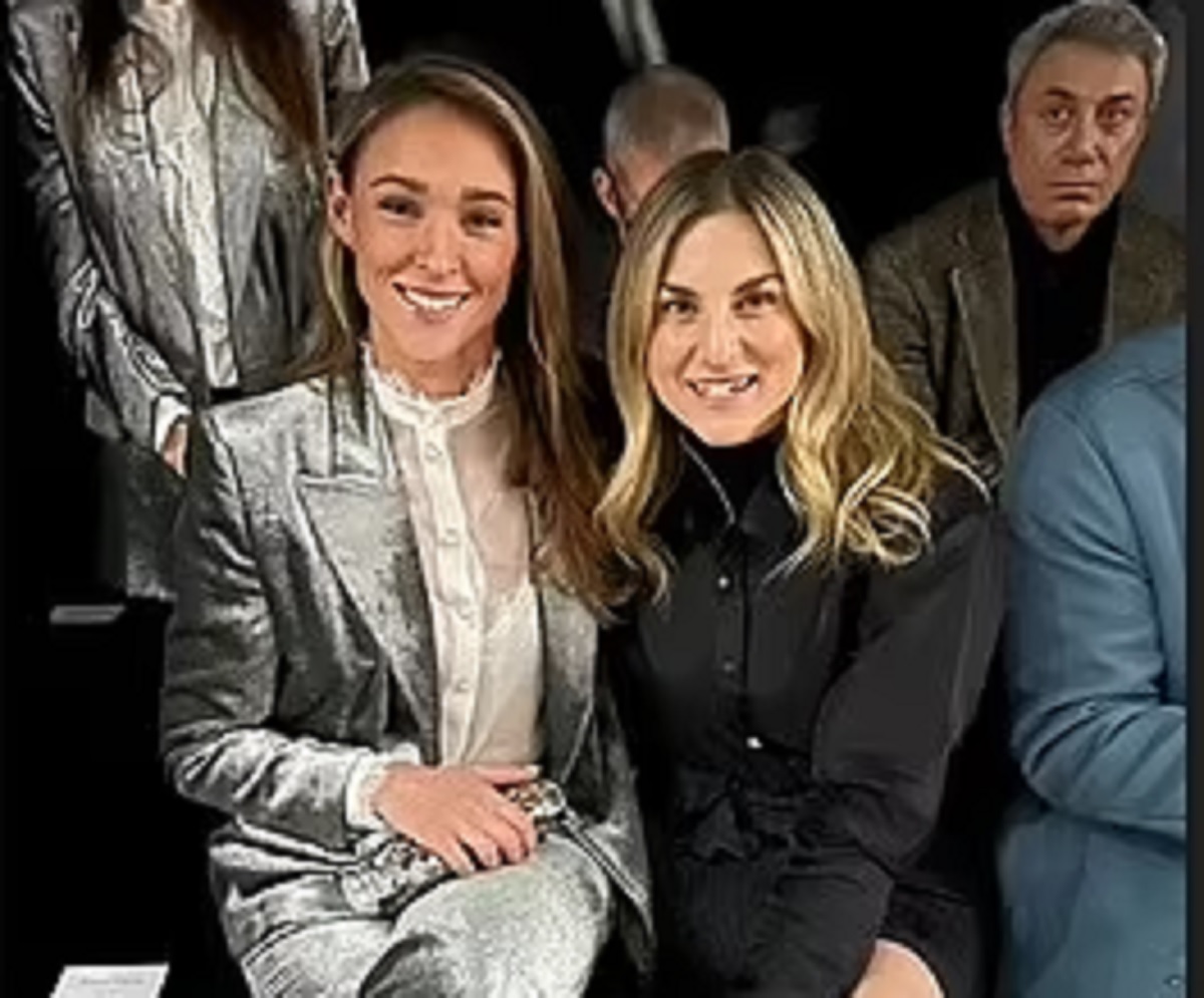 Kylie Kelce attended her first-ever fashion show on Wednesday night after leaving husband Jason behind to fly to Milan. Kylie took her seat at the show for Alberta Ferretti's fall and winter 2024 line.