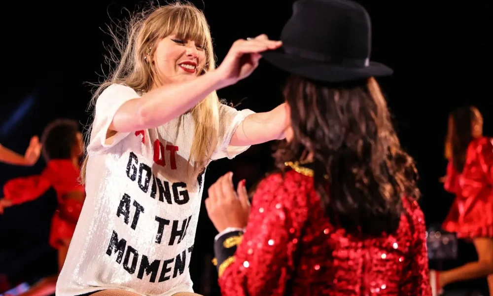 An unforgettable moment: A young Taylor Swift fan has been plucked from a crowd of almost 100,000 at the Melbourne MCG to meet the singer in an unforgettable moment.