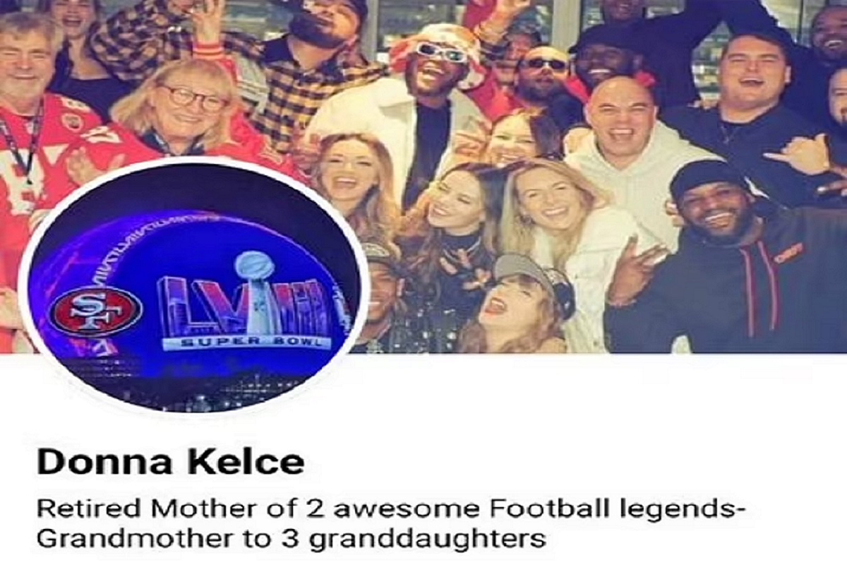 Loving this already: Travis Kelce's mother Donna updates lead pic on Facebook to group shot featuring son's girlfriend Taylor Swift