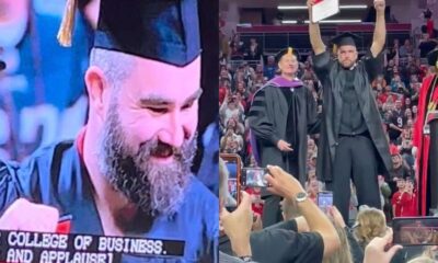 Jason, Travis Kelce surprised with commencement ceremony at Cincinnati ‘New Heights’ live show