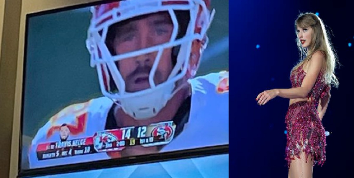 Taylor Swift Gave Travis Kelce the Cutest Shoutout During Eras Tour Miami "Karmal is the Guy on the Screen"